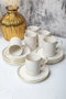 Hermia Juego de Tazas de Café Blanco y Dorado MCH10064 de 12 Piezas
